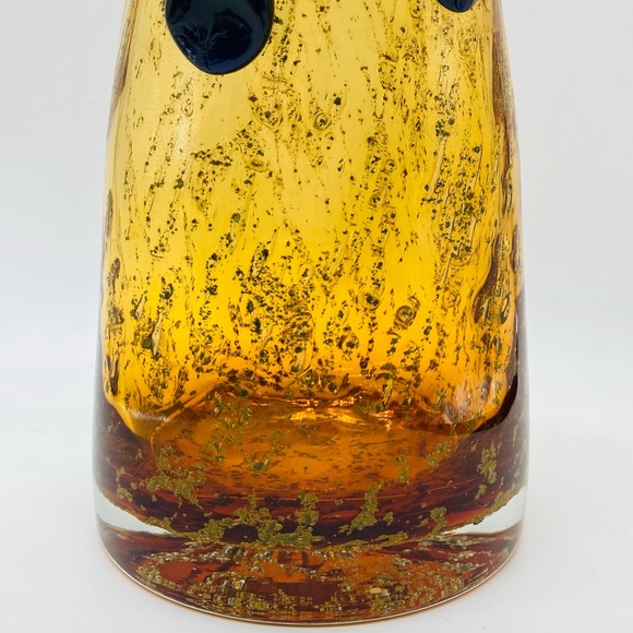 Makora Krosno Poland Hand-Blown Amber Glass Vase - Picture 7 of 12